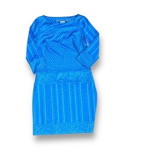 Gretchen Scott blue and white pattern dress 3/4 sleeve size XXS